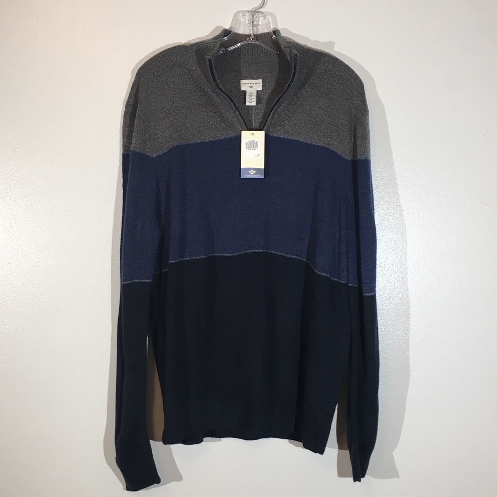 Dockers 3 Tone Knit 1/4 zip pullover sweater - L